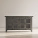 Jofran Rustic Shores 54" Coastal Distressed Acacia Four-Door Credenza Cabinet in Stone image