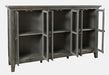 Jofran Rustic Shores 70" Coastal Distressed Acacia Six-Door Accent Cabinet in Stone - Holmwood's Furniture & Design Center (Somersworth, NH)
