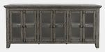 Jofran Rustic Shores 70" Coastal Distressed Acacia Six-Door Sideboard Cabinet in Stone image