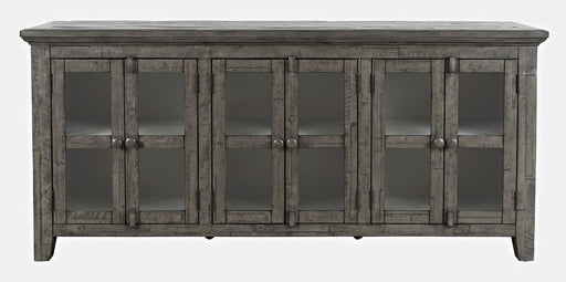 Jofran Rustic Shores 70" Coastal Distressed Acacia Six-Door Sideboard Cabinet in Stone image