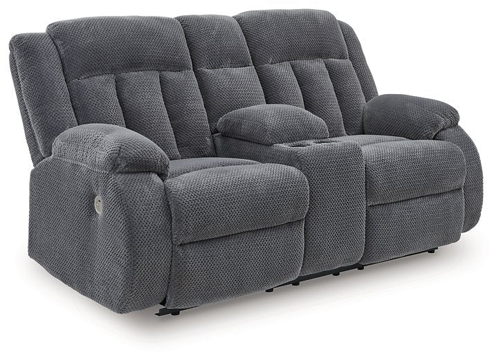 Observation Power Reclining Loveseat with Console - Holmwood's Furniture & Design Center (Somersworth, NH)