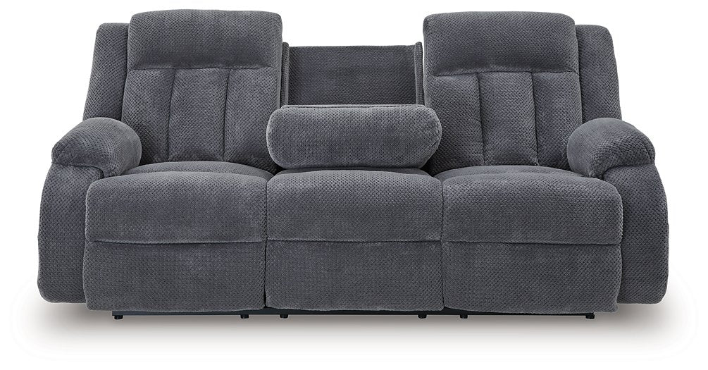 Observation Power Reclining Sofa with Drop Down Table - Holmwood's Furniture & Design Center (Somersworth, NH)