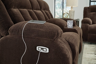 Observation Power Reclining Loveseat with Console - Holmwood's Furniture & Design Center (Somersworth, NH)