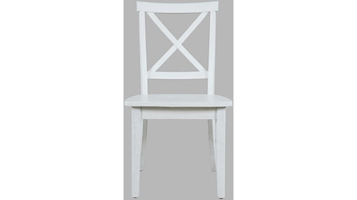 Jofran Eastern Tides X Back Dining Chair in Blanc (Set of 2) - Holmwood's Furniture & Design Center (Somersworth, NH)