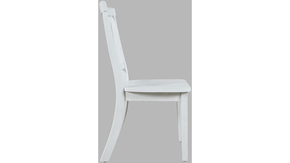 Jofran Eastern Tides X Back Dining Chair in Blanc (Set of 2) - Holmwood's Furniture & Design Center (Somersworth, NH)