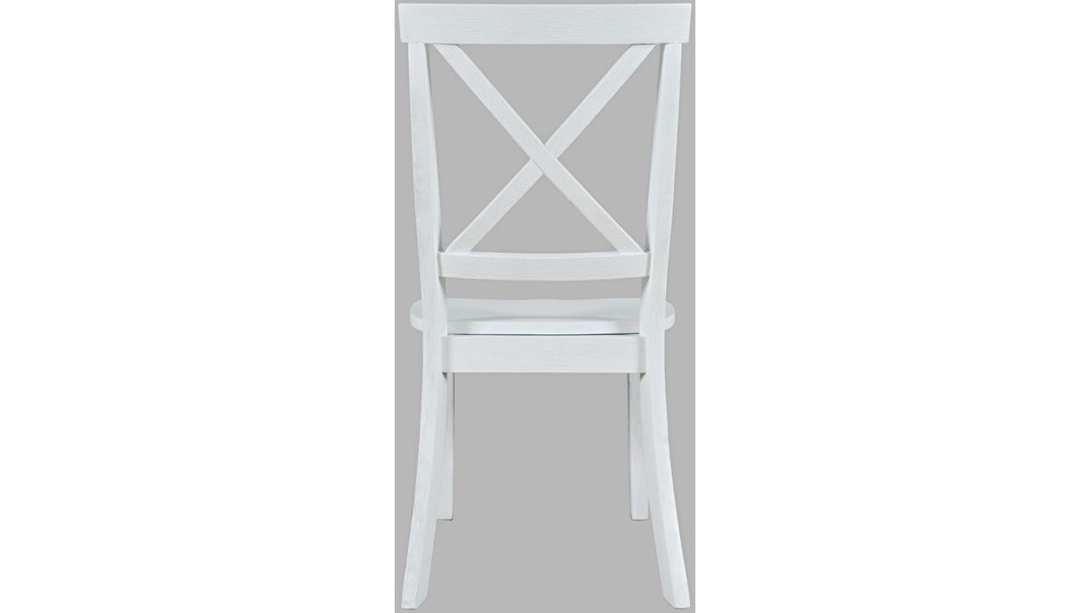 Jofran Eastern Tides X Back Dining Chair in Blanc (Set of 2) - Holmwood's Furniture & Design Center (Somersworth, NH)