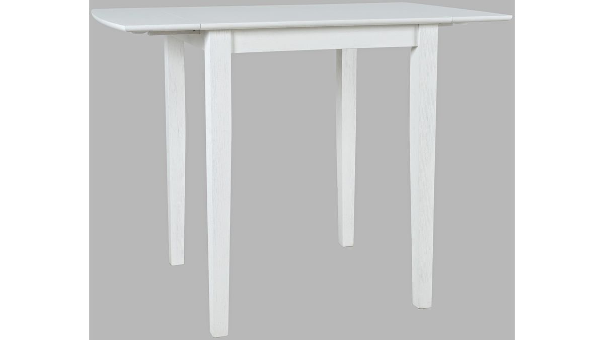 Jofran Eastern Tides Drop Leaf Counter Table in Blanc - Holmwood's Furniture & Design Center (Somersworth, NH)