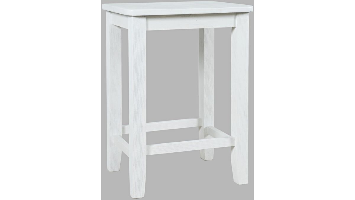 Jofran Eastern Tides Backless Counter Stool in Blanc (Set of 2) - Holmwood's Furniture & Design Center (Somersworth, NH)