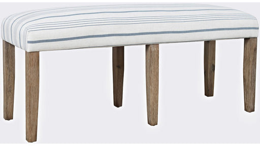 Jofran Eastern Tides Upholstered Bench in Bisque - Holmwood's Furniture & Design Center (Somersworth, NH)