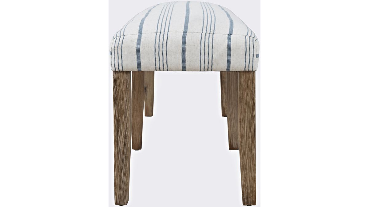 Jofran Eastern Tides Upholstered Bench in Bisque - Holmwood's Furniture & Design Center (Somersworth, NH)