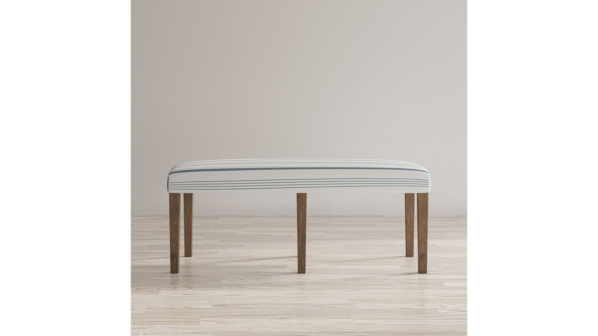 Jofran Eastern Tides Upholstered Bench in Bisque - Holmwood's Furniture & Design Center (Somersworth, NH)