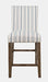 Jofran Eastern Tides Coastal Wire-Brushed Acacia Upholstered Parsons Barstool (Set of 2) in Blue Stripe image
