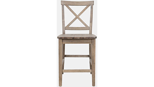 Jofran Eastern Tides X Back Counter Stool in Bisque (Set of 2) - Holmwood's Furniture & Design Center (Somersworth, NH)