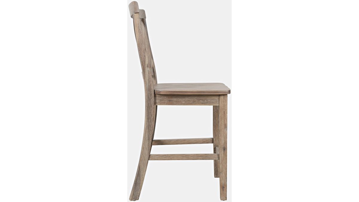 Jofran Eastern Tides X Back Counter Stool in Bisque (Set of 2) - Holmwood's Furniture & Design Center (Somersworth, NH)