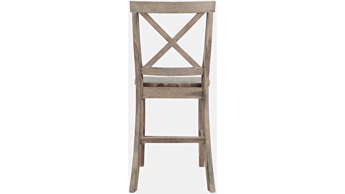 Jofran Eastern Tides X Back Counter Stool in Bisque (Set of 2) - Holmwood's Furniture & Design Center (Somersworth, NH)