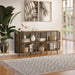 Jofran Rhapsody Mid-Century Modern 72" Open Storage Sideboard Cabinet in Chestnut image