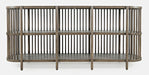 Jofran Rhapsody Mid-Century Modern 72" Open Storage Sideboard Cabinet in Chestnut - Holmwood's Furniture & Design Center (Somersworth, NH)