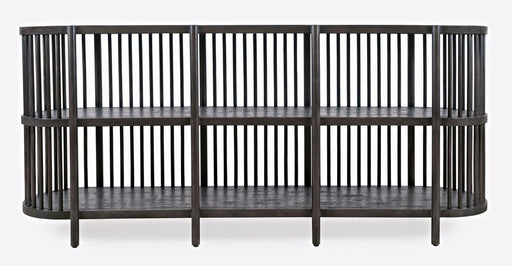 Jofran Rhapsody Mid-Century Modern 72" Open Storage Sideboard Cabinet in Black Wash image