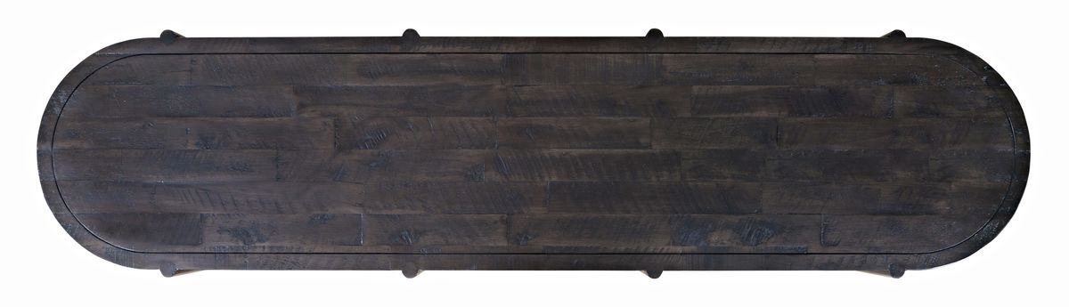 Jofran Rhapsody Mid-Century Modern 72" Open Storage Sideboard Cabinet in Black Wash - Holmwood's Furniture & Design Center (Somersworth, NH)