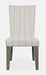 Jofran Telluride Contemporary Rustic Pine Parsons Striped Upholstery Dining Chair (Set of 2) in Driftwood Grey image