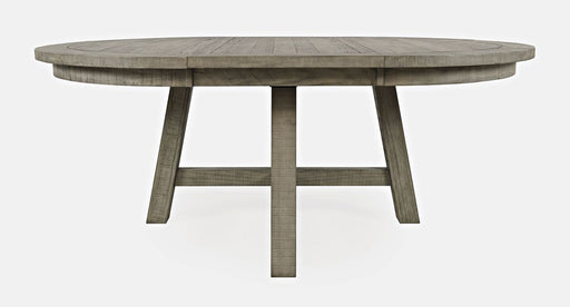 Jofran Telluride Contemporary Rustic Farmhouse Round to Oval Dining Table in Driftwood Grey image