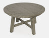Jofran Telluride Contemporary Rustic Farmhouse Round to Oval Dining Table in Driftwood Grey - Holmwood's Furniture & Design Center (Somersworth, NH)