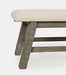 Jofran Telluride Rustic Distressed Pine 85" Upholstered Dining Bench in Driftwood Gray - Holmwood's Furniture & Design Center (Somersworth, NH)