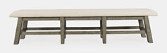 Jofran Telluride Rustic Distressed Pine 85" Upholstered Dining Bench in Driftwood Gray image