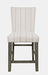 Jofran Telluride Contemporary Rustic Pine Parsons Striped Upholstery Counter Stool (Set of 2) in Driftwood Grey image