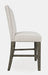 Jofran Telluride Contemporary Rustic Pine Parsons Striped Upholstery Counter Stool (Set of 2) in Driftwood Grey - Holmwood's Furniture & Design Center (Somersworth, NH)