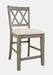 Jofran Telluride Rustic Distressed Pine Upholstered Counter Stool (Set of 2) in Driftwood Grey - Holmwood's Furniture & Design Center (Somersworth, NH)