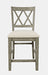Jofran Telluride Rustic Distressed Pine Upholstered Counter Stool (Set of 2) in Driftwood Grey image