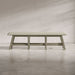 Jofran Telluride Rustic Distressed Pine Upholstered 85" Counter Height Bench in Driftwood Grey image
