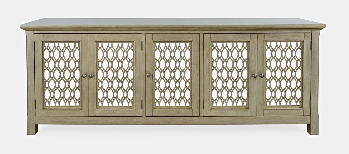 Jofran Isabella 86" Luxury Mirrored Sideboard Storage Cabinet in Champagne image