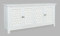 Jofran Isabella 69" Luxury Mirrored Sideboard Storage Cabinet in White - Holmwood's Furniture & Design Center (Somersworth, NH)