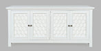 Jofran Isabella 69" Luxury Mirrored Sideboard Storage Cabinet in White image