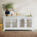 Jofran Isabella 69" Luxury Mirrored Sideboard Storage Cabinet in White - Holmwood's Furniture & Design Center (Somersworth, NH)