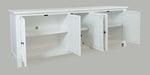 Jofran Isabella 86" Luxury Mirrored Sideboard Storage Cabinet in White - Holmwood's Furniture & Design Center (Somersworth, NH)