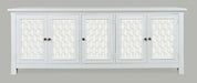 Jofran Isabella 86" Luxury Mirrored Sideboard Storage Cabinet in White image