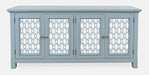 Jofran Isabella 69" Luxury Mirrored Sideboard Storage Cabinet in Blue image