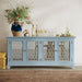 Jofran Isabella 69" Luxury Mirrored Sideboard Storage Cabinet in Blue - Holmwood's Furniture & Design Center (Somersworth, NH)