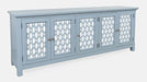 Jofran Isabella 86" Luxury Mirrored Sideboard Storage Cabinet in Blue - Holmwood's Furniture & Design Center (Somersworth, NH)