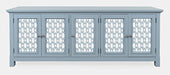 Jofran Isabella 86" Luxury Mirrored Sideboard Storage Cabinet in Blue image