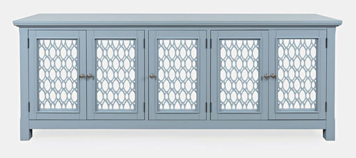 Jofran Isabella 86" Luxury Mirrored Sideboard Storage Cabinet in Blue image