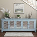 Jofran Isabella 86" Luxury Mirrored Sideboard Storage Cabinet in Blue - Holmwood's Furniture & Design Center (Somersworth, NH)