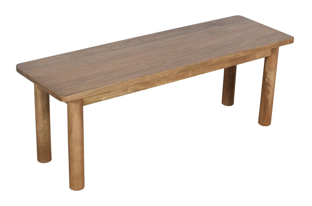 Jofran Bodhi 50" Rustic Solid Wood Dining Bench in Golden - Holmwood's Furniture & Design Center (Somersworth, NH)