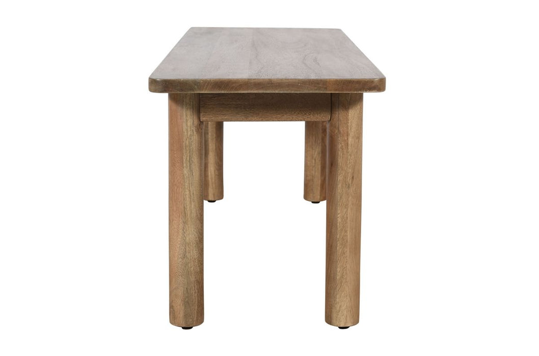 Jofran Bodhi 50" Rustic Solid Wood Dining Bench in Golden - Holmwood's Furniture & Design Center (Somersworth, NH)