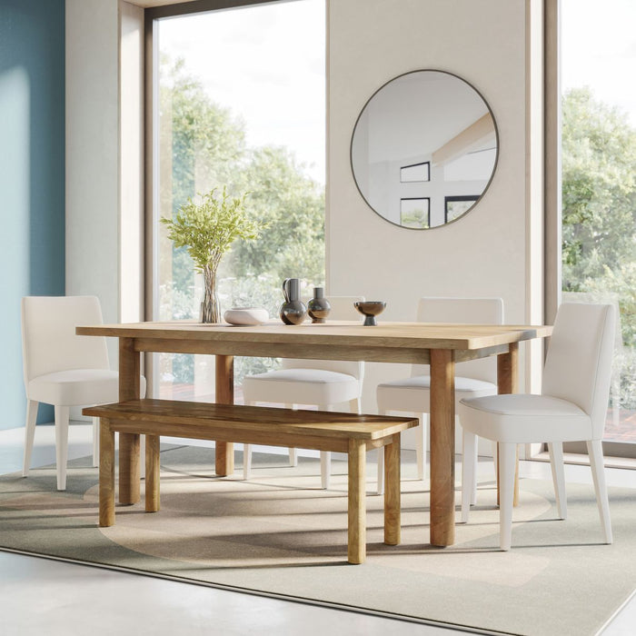 Jofran Wilson Mid-Century Modern Contemporary Upholstered Vintage Dining Chair (Set of 2) in Ivory - Holmwood's Furniture & Design Center (Somersworth, NH)