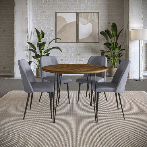 Jofran Maddox Mid-Century Modern Faux Leather Upholstered Dining Chair (Set of 2) in Grey - Holmwood's Furniture & Design Center (Somersworth, NH)
