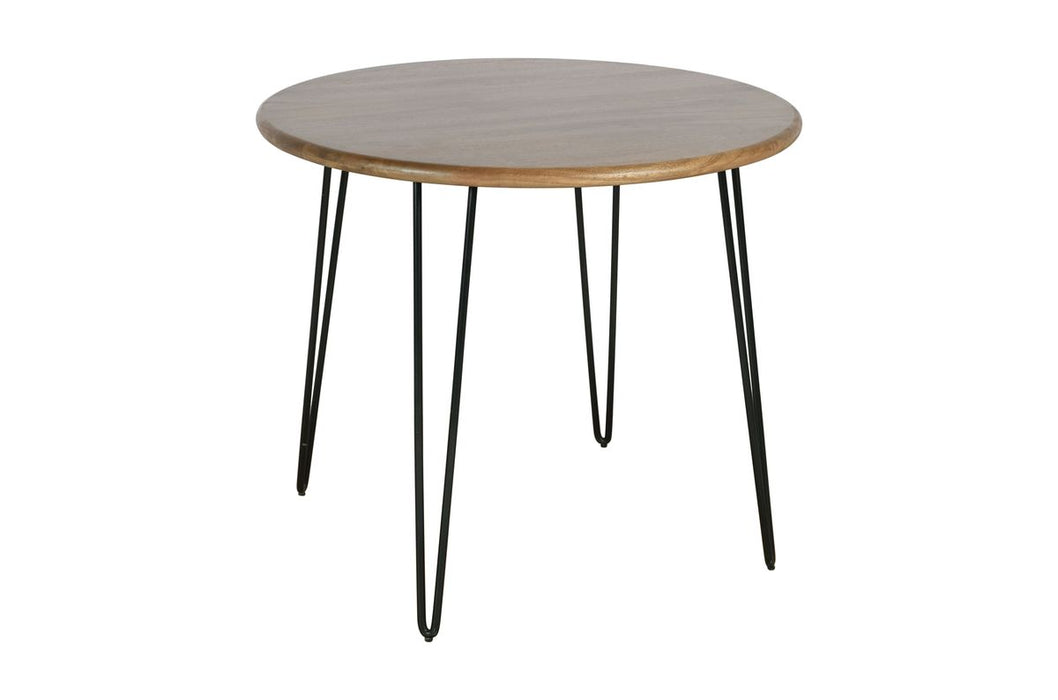 Jofran Brennan 42" Round Modern Contemporary Solid Wood Dining Table in Golden - Holmwood's Furniture & Design Center (Somersworth, NH)